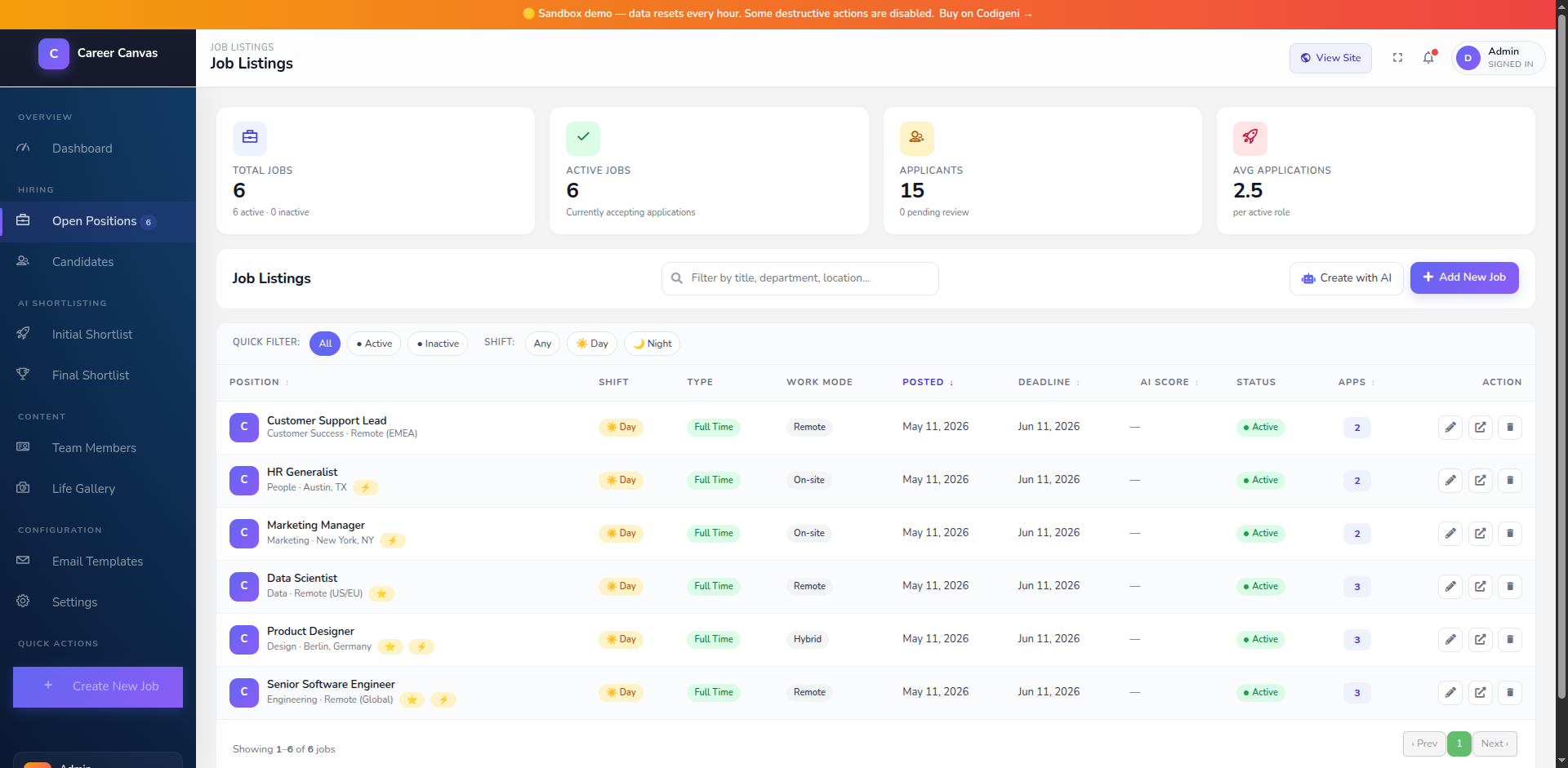 Job Listings Manager