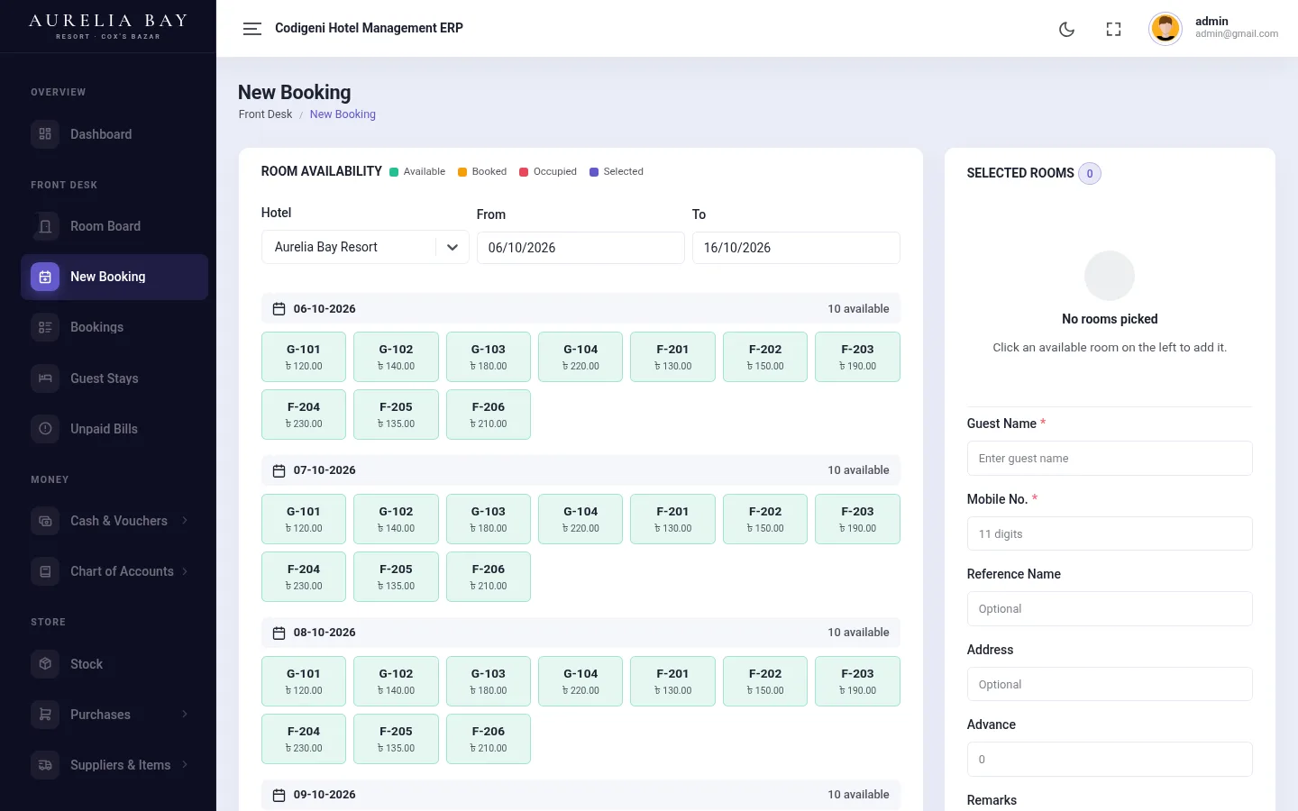 New booking