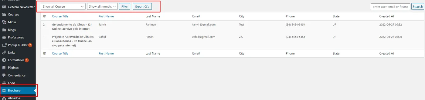 Brochure Download — Lead-Capture Plugin, screen 3