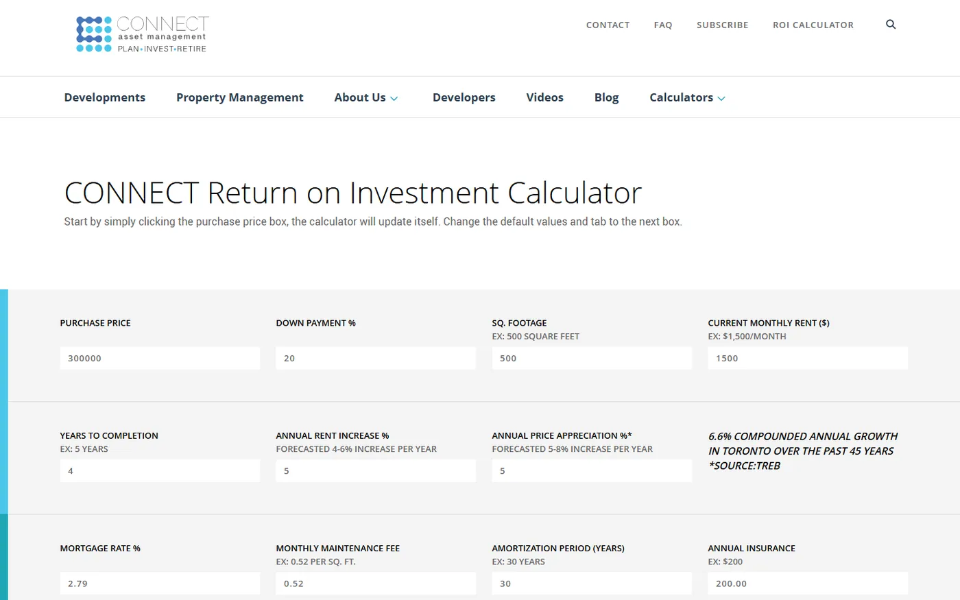Connect Asset Management — Real-Estate Investment Site, screen 2