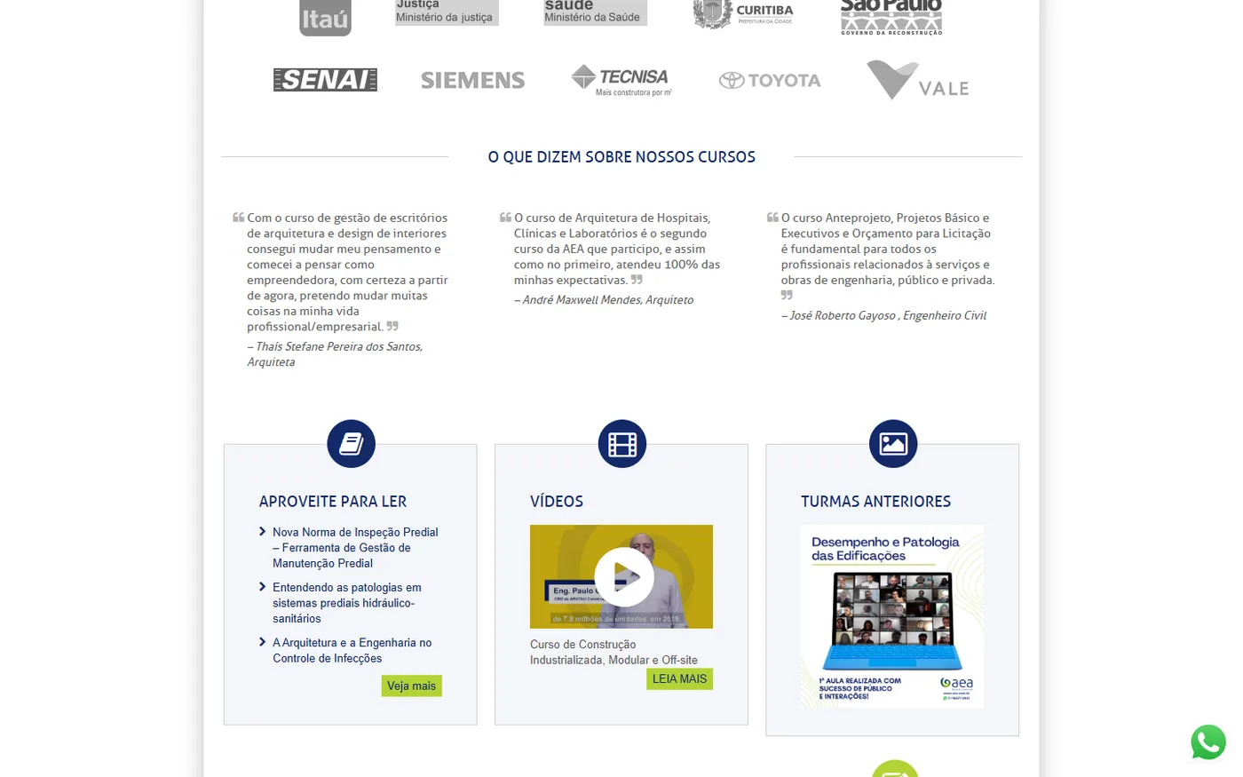 AEA — Architecture & Engineering Course Platform, screen 2
