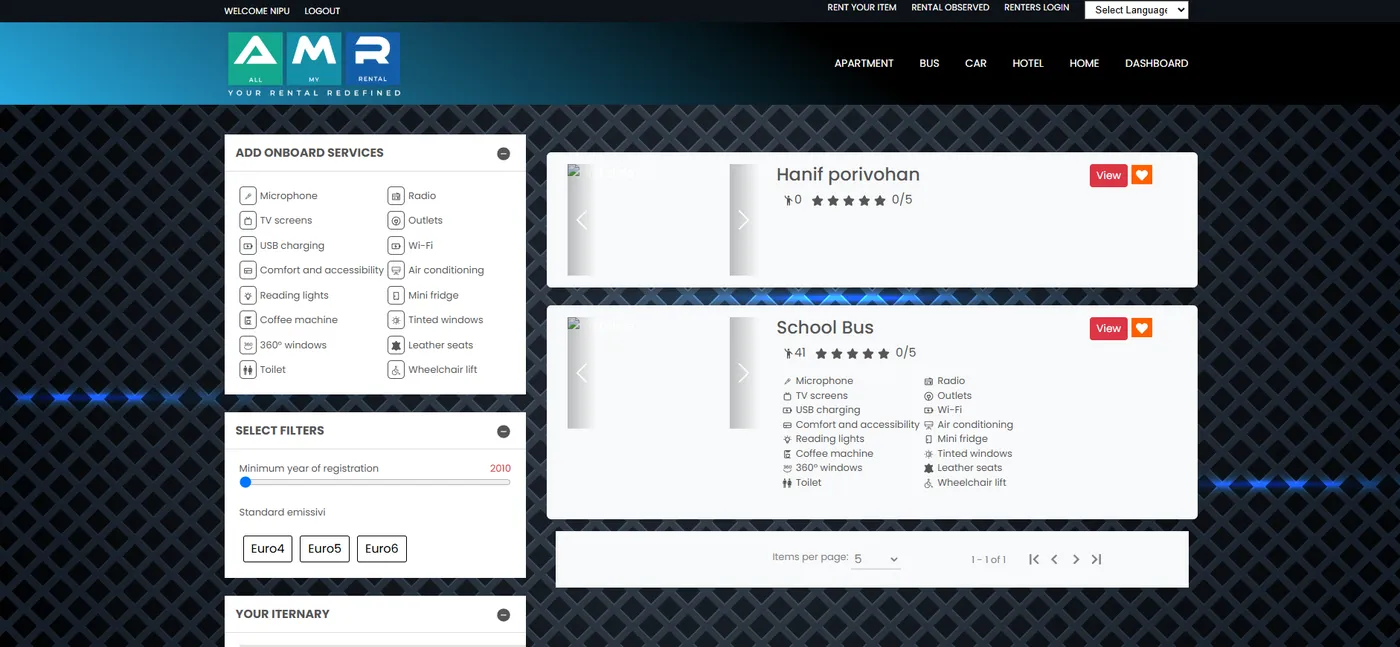 AllMyRental (AMR) — Multi-Vertical Rental Marketplace, screen 3