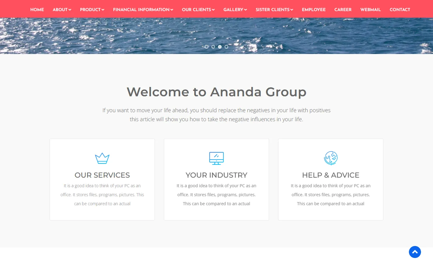 Ananda Group — Corporate Conglomerate Website, screen 2
