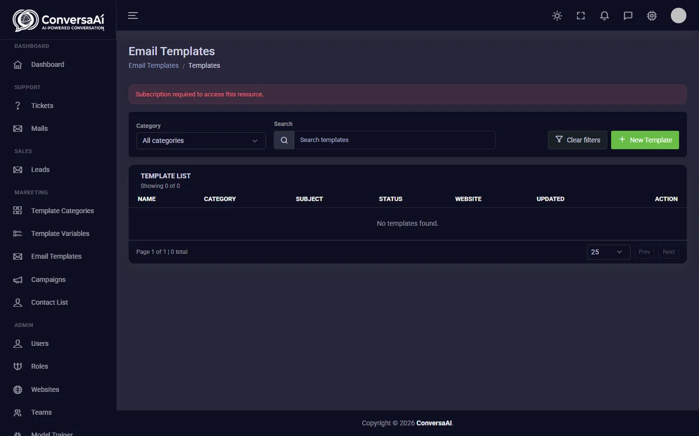 Conversa AI — Self-Training Support Bot, screen 4