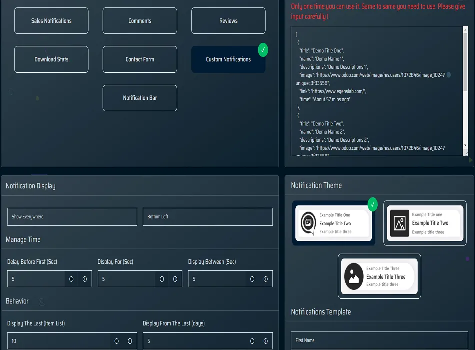 EG Notification — FOMO & Social-Proof Popup Plugin, screen 2