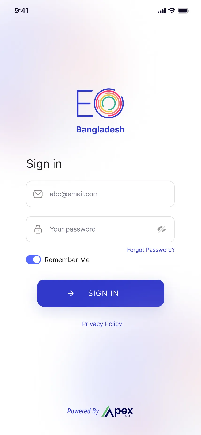 EO Bangladesh — Members Club & Events App, screen 2